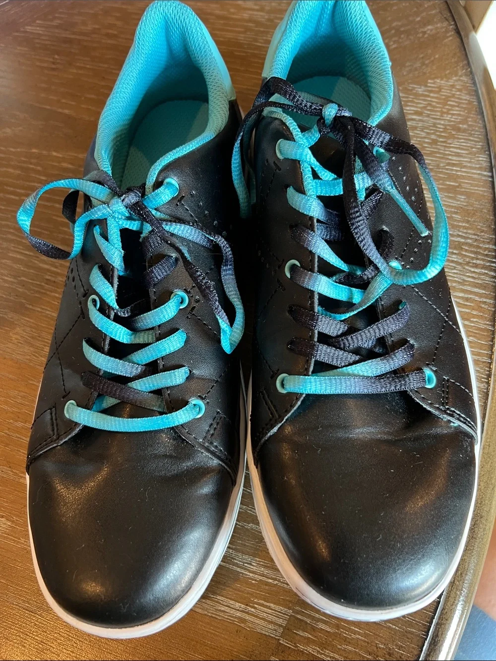 Strikeforce Women’s Black Sneakers with Teal Accents - Lightweight Casual Sho